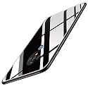 ClickAway Glass Back Case Cover for Oneplus 7T|Glass Case|Light Slim|Non-Slip|Shockproof|Soft TPU|Designer Case|Electroplate|Scratch Resistance|Hybrid Protection Case|Black CA692 (Please check your phone model before buying