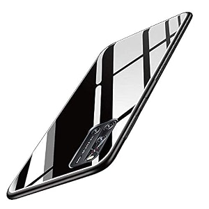 clickaway glass back case cover for vivo v19glass caselight slimnon-slipshockproofsoft tpudesigner caseelectroplatescratch resistancehybrid protection caseblack ca791 please check your phone model before buying