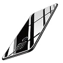 ClickAway Glass Back Case Cover for Xiaomi Redmi Note 9|Glass Case|Light Slim|Non-Slip|Shockproof|Soft TPU|Designer Case|Electroplate|Scratch Resistance|Hybrid Protection Case|Black CA724 (Please check your phone model before