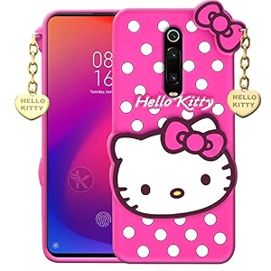 clickaway hello kitty case compatible with redmi k20 pro -  3d cute  soft silicone rubber back cover with pendant compatible for redmi k20 pro -pink please check your phone model before buying