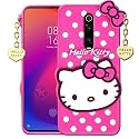 ClickAway Hello Kitty Case Compatible with Redmi K20 Pro - | 3D Cute | Soft Silicone Rubber Back Cover with Pendant Compatible for Redmi K20 Pro -Pink (Please Check Your Phone Model Before Buying