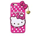 ClickAway Hello Kitty Case for Oppo A57 |3D Soft Cute Cover for Girls/Women |Silicone Rubber Back Cover with Pendant-Baby Pink/Pink (Please Check Your Phone Model Before Buying