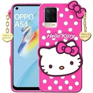 clickaway hello kitty case for oppo a74 5g 3d soft cute cover for girlswomen silicone rubber back cover with pendant-baby pinkpink please check your phone model before buying