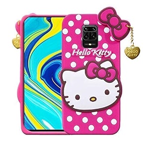 clickaway hello kitty case for poco m2 pro 3d soft cute cover for girlswomen silicone rubber back cover with pendant-baby pinkpink please check your phone model before buying