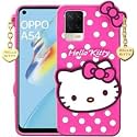 Hello Kitty Case for Realme 8s 5G |3D Soft Cute Cover for Girls/Women |Silicone Rubber Back Cover with Pendant-Baby Pink/Pink (Please Check Your Phone Model Before Buying