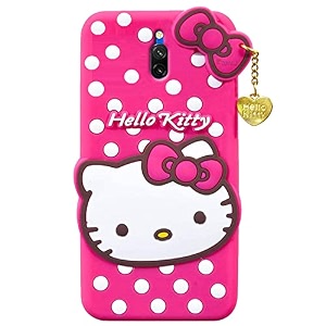 clickaway hello kitty case for redmi 8a dual 3d soft cute cover for girlswomen silicone rubber back cover with pendant-baby pinkpink please check your phone model before buying