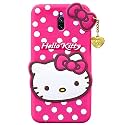 ClickAway Hello Kitty Case for Redmi 8A Dual |3D Soft Cute Cover for Girls/Women |Silicone Rubber Back Cover with Pendant-Baby Pink/Pink (Please Check Your Phone Model Before Buying