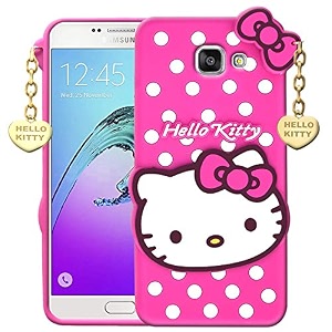 clickaway hello kitty case for samsung galaxy on max 3d soft cute cover for girlswomen silicone rubber back cover with pendant-baby pinkpink please check your phone model before buying