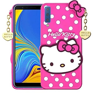 clickaway hello kitty case for samsung galaxy a7 2018 3d soft cute cover for girlswomen silicone rubber back cover with pendant-baby pinkpink please check your phone model before buying