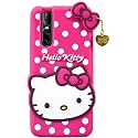 ClickAway Hello Kitty Case for Vivo V15 Pro |3D Soft Cute Cover for Girls/Women |Silicone Rubber Back Cover with Pendant-Baby Pink/Pink (Please Check Your Phone Model Before Buying