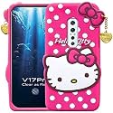 ClickAway Hello Kitty Case for Vivo V17 Pro |3D Soft Cute Cover for Girls/Women |Silicone Rubber Back Cover with Pendant-Baby Pink/Pink (Please Check Your Phone Model Before Buying