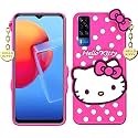 ClickAway Hello Kitty Case for Vivo Y20i |3D Soft Cute Cover for Girls/Women |Silicone Rubber Back Cover with Pendant-Baby Pink/Pink (Please Check Your Phone Model Before Buying