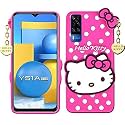 ClickAway Hello Kitty Case for Vivo Y51A |3D Soft Cute Cover for Girls/Women |Silicone Rubber Back Cover with Pendant-Baby Pink/Pink (Please Check Your Phone Model Before Buying