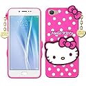 ClickAway Hello Kitty Case for Vivo Y69 |3D Soft Cute Cover for Girls/Women |Silicone Rubber Back Cover with Pendant-Baby Pink/Pink (Please Check Your Phone Model Before Buying