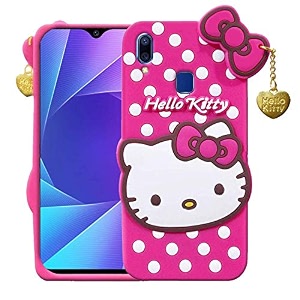 clickaway hello kitty case for vivo y93 3d soft cute cover for girlswomen silicone rubber back cover with pendant-baby pinkpink please check your phone model before buying