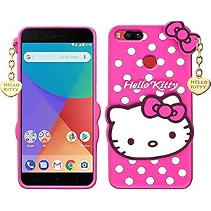 hello kitty case for xiaomi mi a1 3d soft cute cover for girlswomen silicone rubber back cover with pendant-baby pinkpink please check your phone model before buying