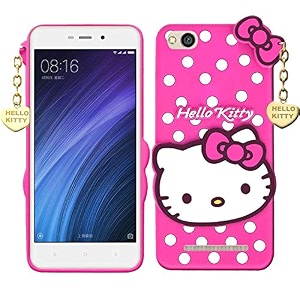 clickaway hello kitty case for xiaomi redmi 4a 3d soft cute cover for girlswomen silicone rubber back cover with pendant-baby pinkpink please check your phone model before buying