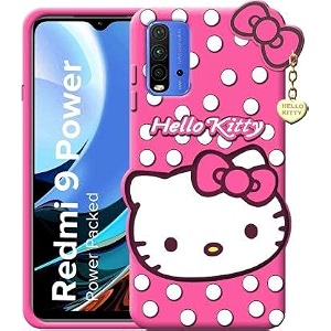 hello kitty case for xiaomi redmi 9 power 3d soft cute cover for girlswomen silicone rubber back cover with pendant-baby pinkpink please check your phone model before buying