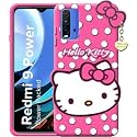 Hello Kitty Case for Xiaomi Redmi 9 Power |3D Soft Cute Cover for Girls/Women |Silicone Rubber Back Cover with Pendant-Baby Pink/Pink (Please Check Your Phone Model Before Buying