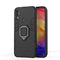 ClickAway Kickstand Back Cover for Redmi Note 7S, Magnetic Ring Holder Kickstand Armor Bumper Back Case Cover Redmi Note 7S (Carbon Black) (Please Check Your Phone Model Before Buying