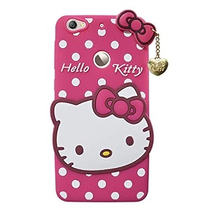 clickaway letv 1s hello kitty back cover soft silicone rubber back cover with heart design pendant compatible for mobile case letv 1s - pink hello kitty ca990 please check your phone model before buying