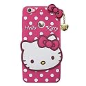 ClickAway ?Letv 1s Hello Kitty Back Cover, Soft Silicone Rubber Back Cover with (Heart Design) Pendant Compatible for Mobile Case Letv 1s - Pink Hello Kitty CA990 (Please check your phone model before buying