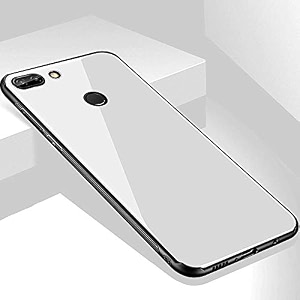 clickaway one plus 5t glass case luxurious soft edge protective tpu bumper stunning design glass back cover for one plus 5t -white ca1687 please check your phone model before buying