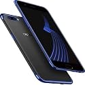 ClickAway Oppo A3S Platinum electroplated Soft Silicone Transparent Back Cover for Oppo A3S (Blue Electro) (Please check your phone model before buying