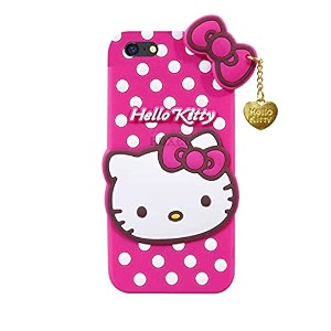 clickaway oppo a71 hello kitty back cover soft silicone rubber back cover with heart design pendant compatible for mobile case - pink hello kitty please check your phone model before buying