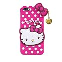 ClickAway Oppo A71 Hello Kitty Back Cover, Soft Silicone Rubber Back Cover with (Heart Design) Pendant Compatible for Mobile Case - Pink Hello Kitty (Please Check Your Phone Model Before Buying