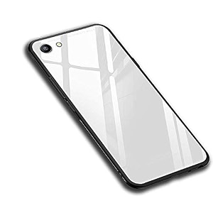clickaway oppo f1s glass case luxurious soft edge protective tpu bumper stunning design glass back cover for oppo f1s -white ca1007 please check your phone model before buying