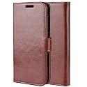 Oppo F7 Youth Leather Flip Magnetic Clouser Wallet Card Holder Case Cover Brown (Please Check Your Phone Model Before Buying