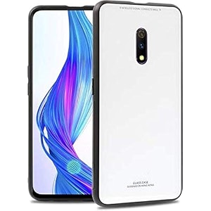 clickaway oppo k3 glass case luxurious soft edge protective tpu bumper stunning design glass back cover for oppo k3 -white ca1469 please check your phone model before buying