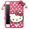 ClickAway Oppo Neo 5 Hello Kitty Back Cover, Soft Silicone Rubber Back Cover with (Heart Design) Pendant Compatible for Mobile Case Oppo Neo 5 - Pink Hello Kitty CA1729 (Please check your phone model before buying