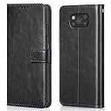 Premium Leather Kickstand Wallet Flip Case Cover with Magnetic Closure for Mi Poco X3 - Black CA259 (Please Check Your Phone Model Before Buying