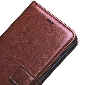 pu leather flip wallet case with tpu shockproof cover for poco x2 ca532 brown please check your phone model before buying