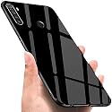 ClickAway Realme 5s Glass Case, Luxurious Soft Edge Protective TPU Bumper Stunning Design Glass Back Cover for Realme 5s -(Black) CA1809 (Please Check Your Phone Model Before Buying