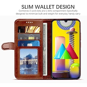 realme 6 flip covers pu leather flip wallet case with tpu shockproof cover for oppo realme 6 flip cover leather ca539 brown please check your phone model before buying