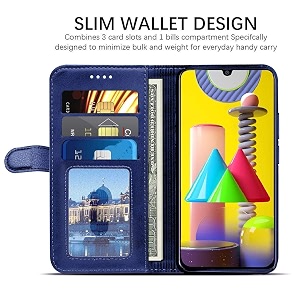 realme 6 flip covers pu leather flip wallet case with tpu shockproof cover for oppo realme 6 flip cover leather ca538 blue please check your phone model before buying