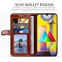 realme 6 flip Covers PU Leather Flip Wallet Case with TPU Shockproof Cover for Oppo Realme 6 flip Cover Leather CA539 Brown (Please Check Your Phone Model Before Buying