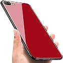 ClickAway ?Realme C1 Glass Case, Luxurious Soft Edge Protective TPU Bumper Stunning Design Glass Back Cover for Realme C1 -(Red) CA1036 (Please Check Your Phone Model Before Buying