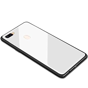 clickaway realme u1 glass case luxurious soft edge protective tpu bumper stunning design glass back cover for realme u1 -white ca1048 please check your phone model before buying