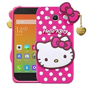 clickaway redmi 2s prime hello kitty back cover soft silicone rubber back cover with heart design pendant compatible for mobile case redmi 2s prime - pink hello kitty ca1335 please check your phone model before buying