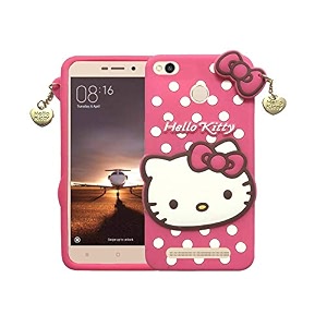 clickaway redmi 3s prime hello kitty back cover soft silicone rubber back cover with heart design pendant compatible for mobile case redmi 3s prime - pink hello kitty ca1540 please check your phone model before buying