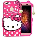 ClickAway Redmi Y1 Hello Kitty Back Cover, Soft Silicone Rubber Back Cover with (Heart Design) Pendant Compatible for Mobile Case - Pink Hello Kitty (Please Check Your Phone Model Before Buying