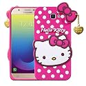 ClickAway Samsung Galaxy J5 Prime Hello Kitty Back Cover, Soft Silicone Rubber Back Cover with (Heart Design) Pendant Compatible for Mobile Case Samsung Galaxy J5 Prime - Pink Hello Kitty CA1866 (Please check your phone model