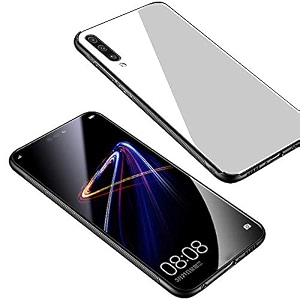 clickaway vivo s1 glass case luxurious soft edge protective tpu bumper stunning design glass back cover for vivo s1 -white ca1094 please check your phone model before buying