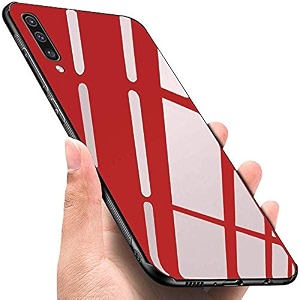 clickaway vivo s1 glass case luxurious soft edge protective tpu bumper stunning design glass back cover for vivo s1 -red ca1093 please check your phone model before buying