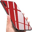 ClickAway Vivo S1 Glass Case, Luxurious Soft Edge Protective TPU Bumper Stunning Design Glass Back Cover for Vivo S1 -(Red) CA1093 (Please Check Your Phone Model Before Buying