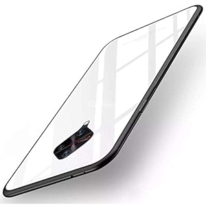 clickaway vivo s1 pro glass case luxurious soft edge protective tpu bumper stunning design glass back cover for vivo s1 pro -white ca1115 please check your phone model before buying